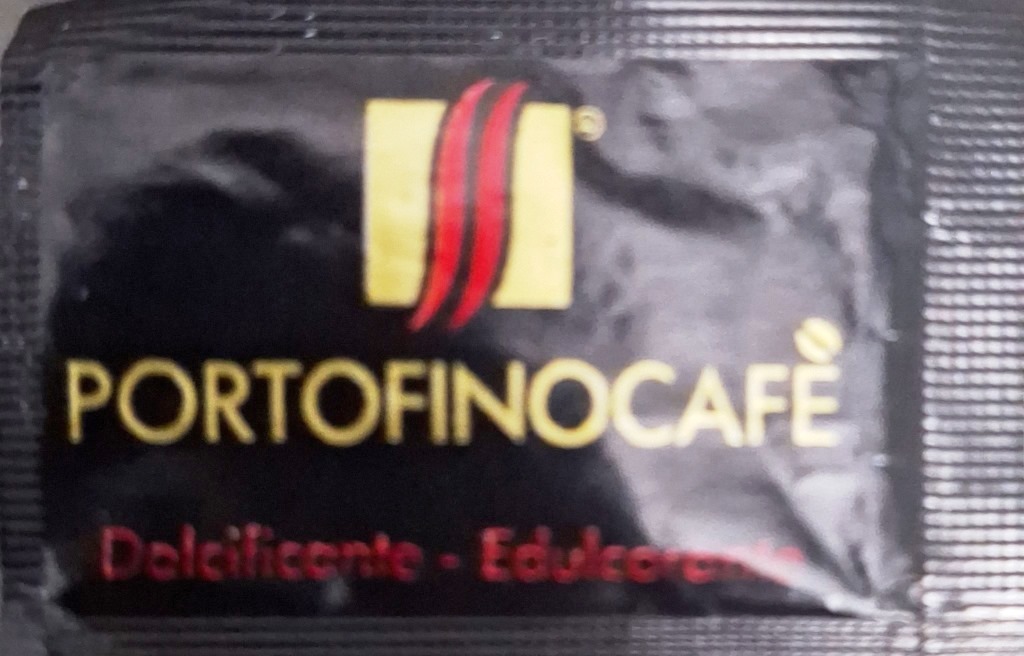 Sobres de edulcorantes de la marca de café PORTOFINO. Sobres de edulcorantes de la marca de café PORTOFINO.