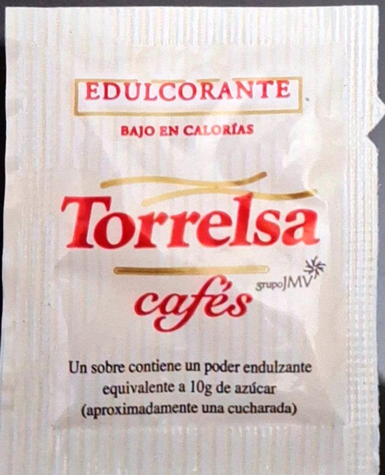 Sobres de edulcorantes de España de la marca de café TORRELSA. Sobres de edulcorantes de España de la marca de café TORRELSA.