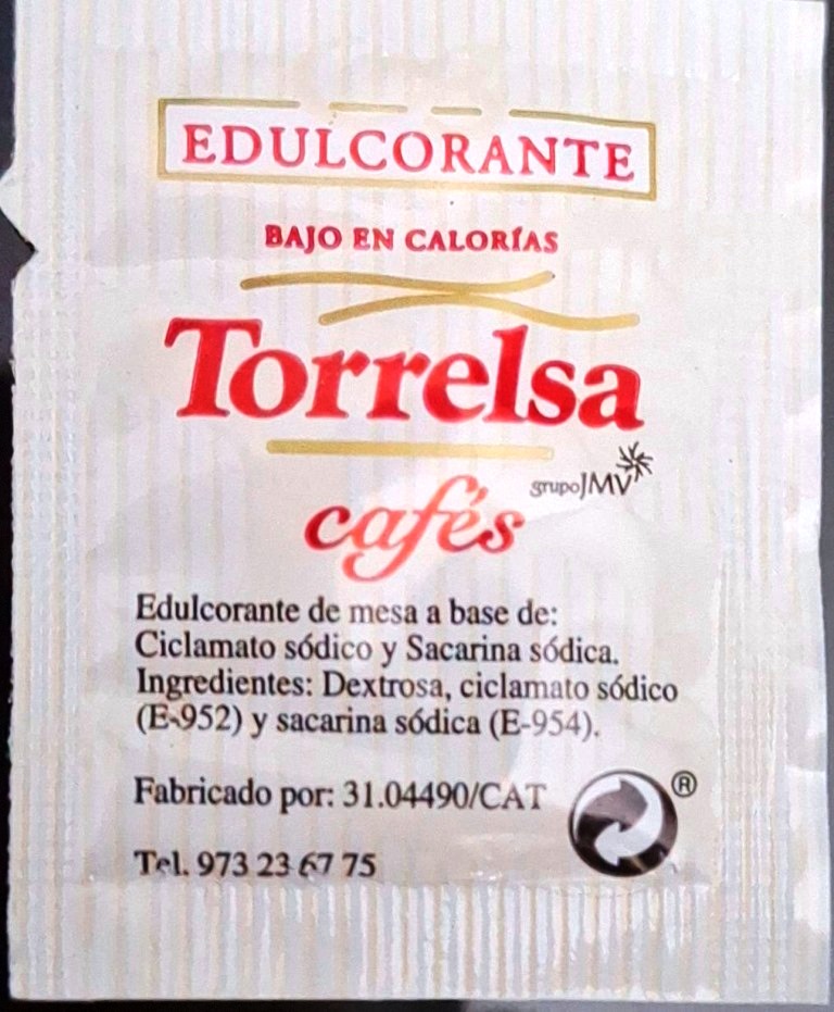 Sobres de edulcorantes de España de la marca de café TORRELSA. Sobres de edulcorantes de España de la marca de café TORRELSA.