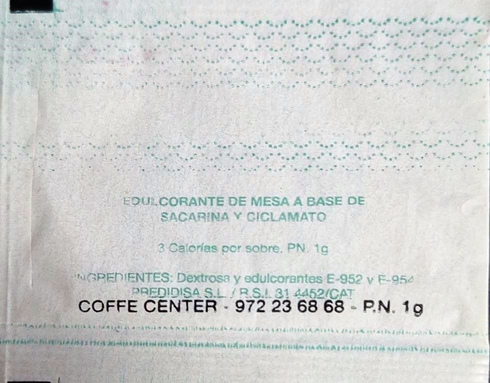 Sobres de edulcorantes de la marca de café ITALCAFFÉ. Sobres de edulcorantes de la marca de café ITALCAFFÉ.