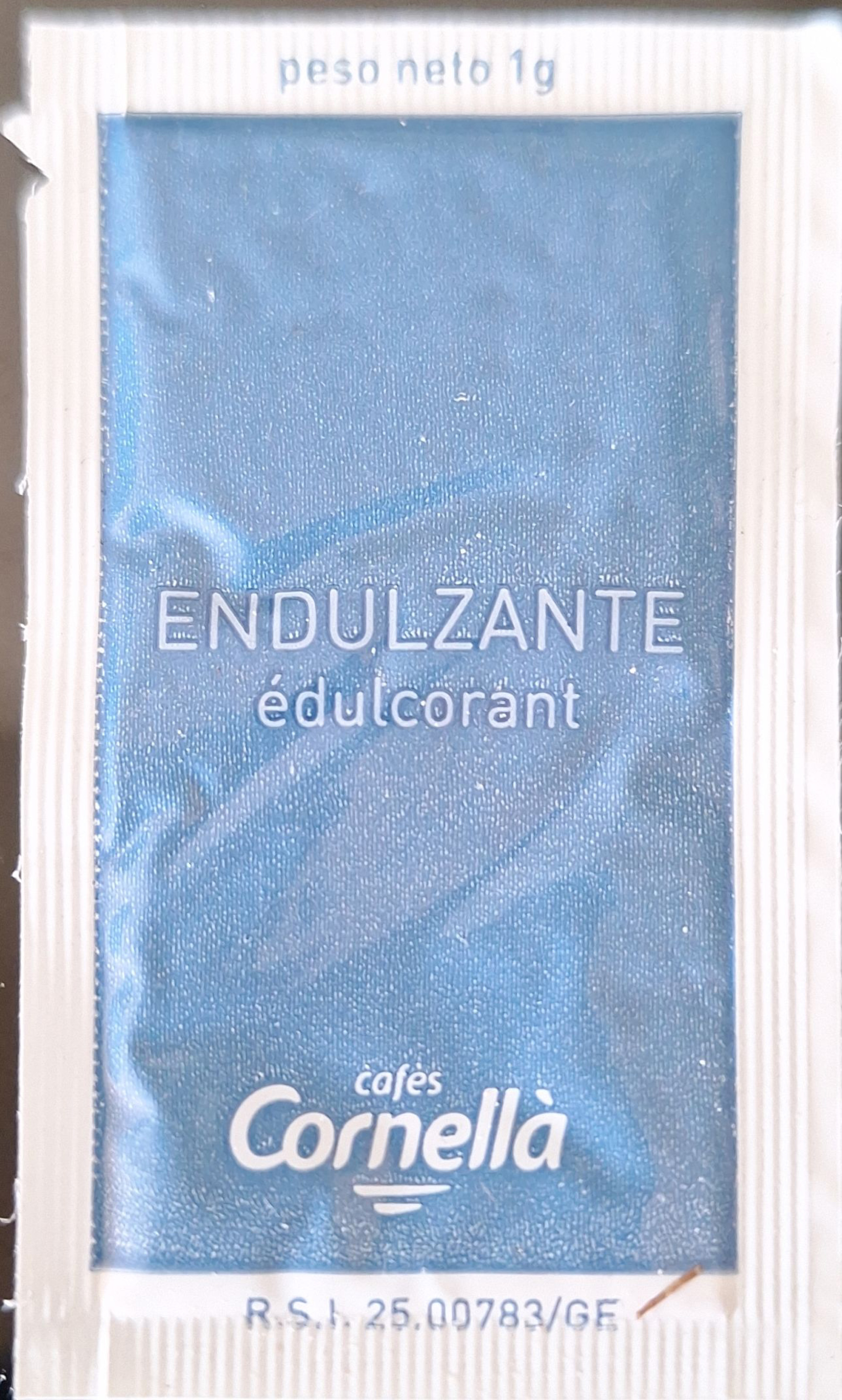 Sobres de edulcorantes de la marca de café CORNELLÀ. Sobres de edulcorantes de la marca de café CORNELLÀ.