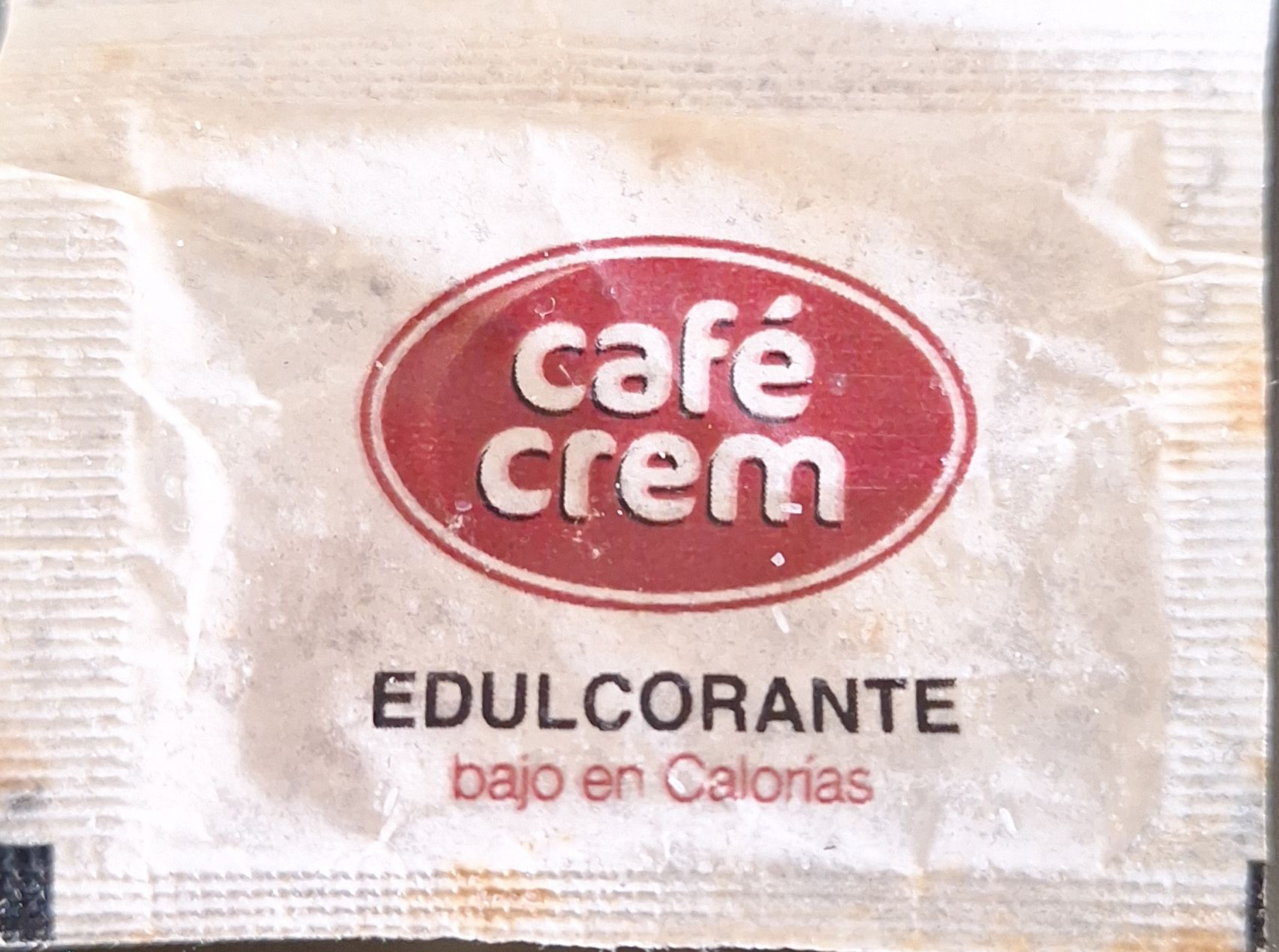 Sobres de edulcorantes de la marca de café CREM. Sobres de edulcorantes de la marca de café CREM.