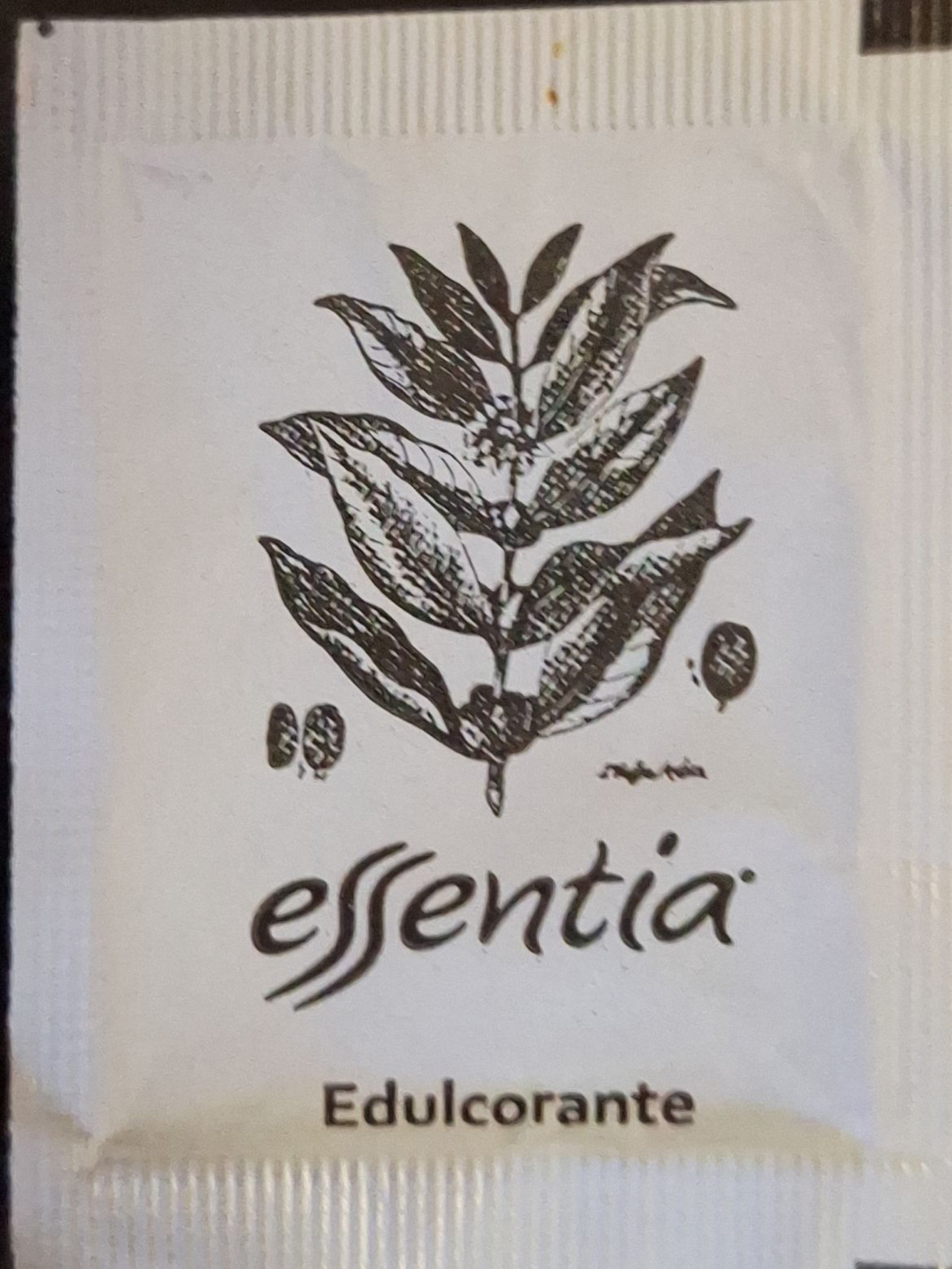 Sobres de edulcorantes de la marca de café ESSENTIA. Sobres de edulcorantes de la marca de café ESSENTIA.