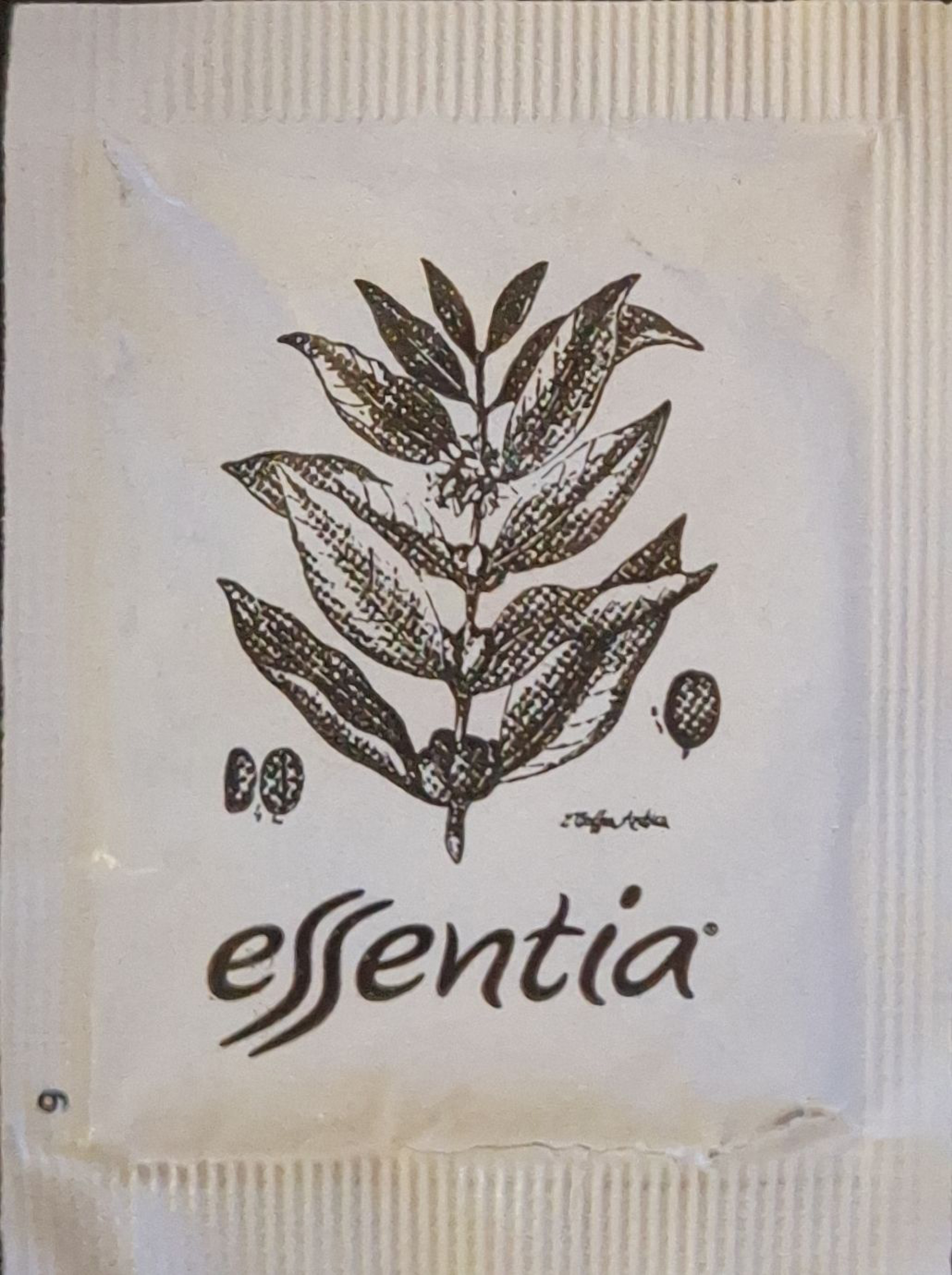 Sobres de edulcorantes de la marca de café ESSENTIA. Sobres de edulcorantes de la marca de café ESSENTIA.