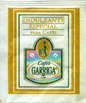 Sobres de edulcorantes de la marca de café GARRIGA. Sobres de edulcorantes de la marca de café GARRIGA.