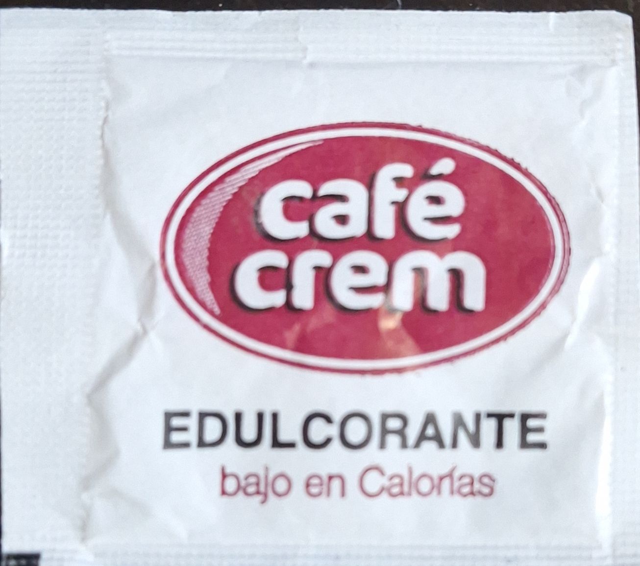 Sobres de edulcorantes de la marca de café CREM. Sobres de edulcorantes de la marca de café CREM.