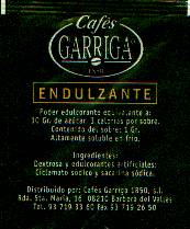 Sobres de edulcorantes de la marca de café GARRIGA. Sobres de edulcorantes de la marca de café GARRIGA.