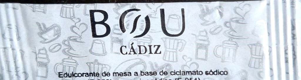 Sobres de edulcorantes de la marca de café BOU. Sobres de edulcorantes de la marca de café BOU.