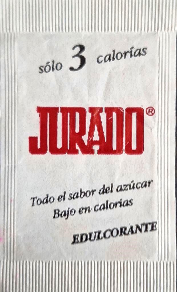 Sobres de edulcorantes de la marca de café JURADO. Sobres de edulcorantes de la marca de café JURADO.