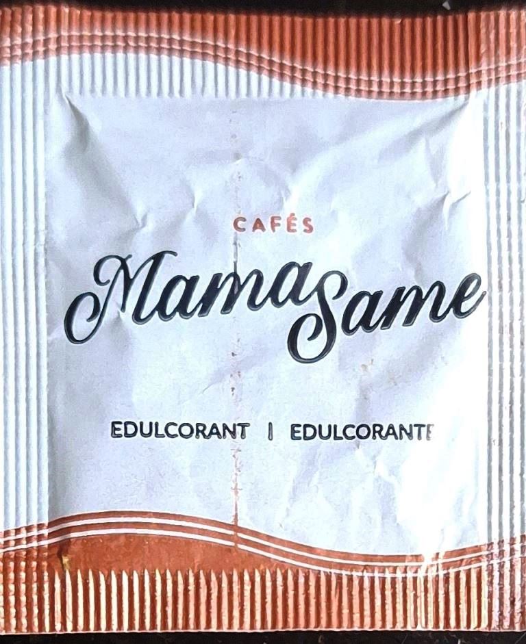 Sobres de edulcorantes de España de la marca de café MAMA SAME. Sobres de edulcorantes de España de la marca de café MAMA SAME.