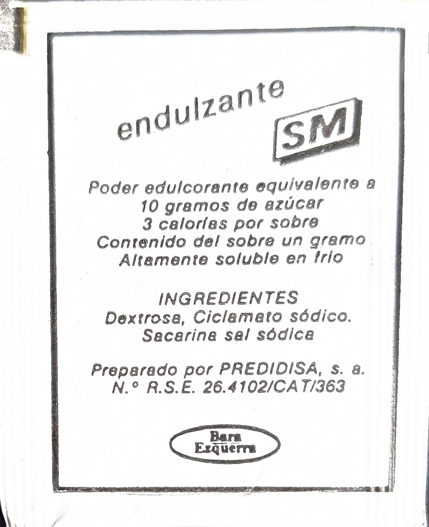 Sobres de edulcorantes de la marca de café GARRIGA. Sobres de edulcorantes de la marca de café GARRIGA.