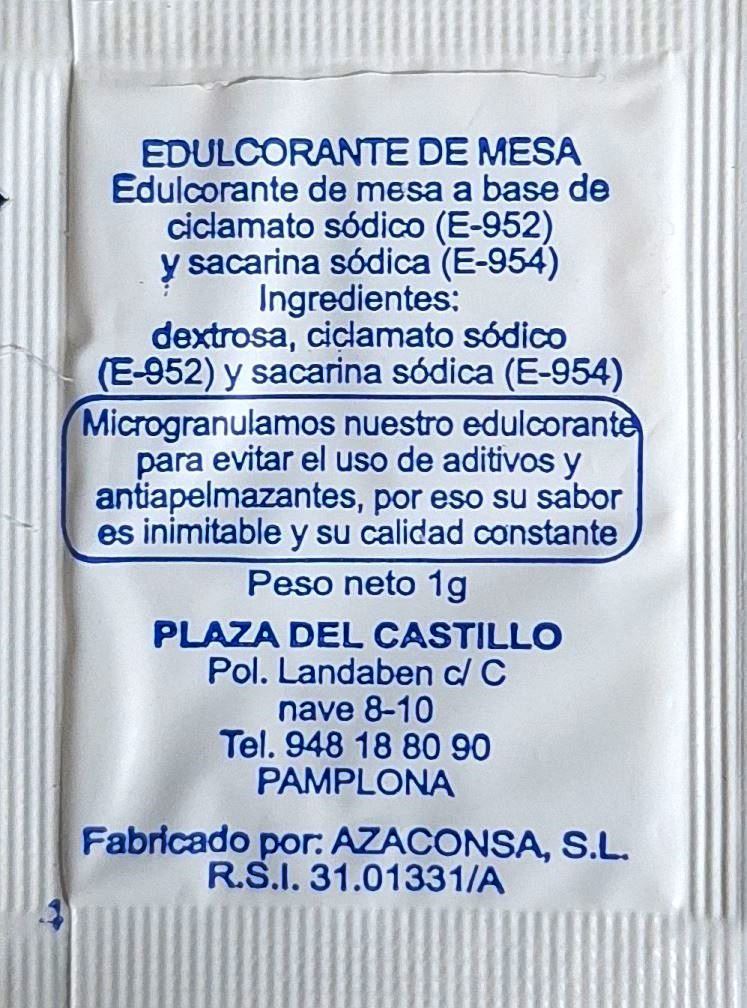 Sobres de edulcorantes de España de la marca de café PLAZA DEL CASTILLO. Sobres de edulcorantes de España de la marca de café PLAZA DEL CASTILLO.