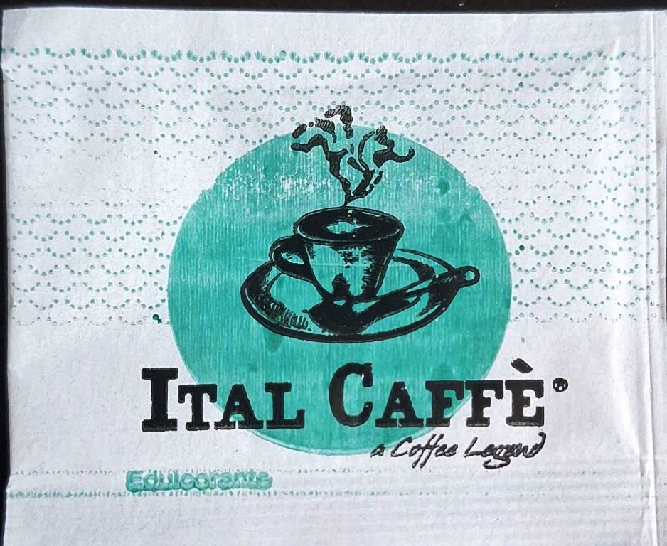 Sobres de edulcorantes de la marca de café ITALCAFFÉ. Sobres de edulcorantes de la marca de café ITALCAFFÉ.
