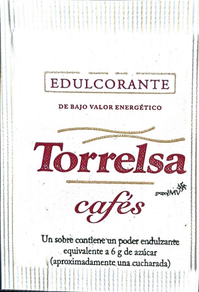 Sobres de edulcorantes de España de la marca de café TORRELSA. Sobres de edulcorantes de España de la marca de café TORRELSA.