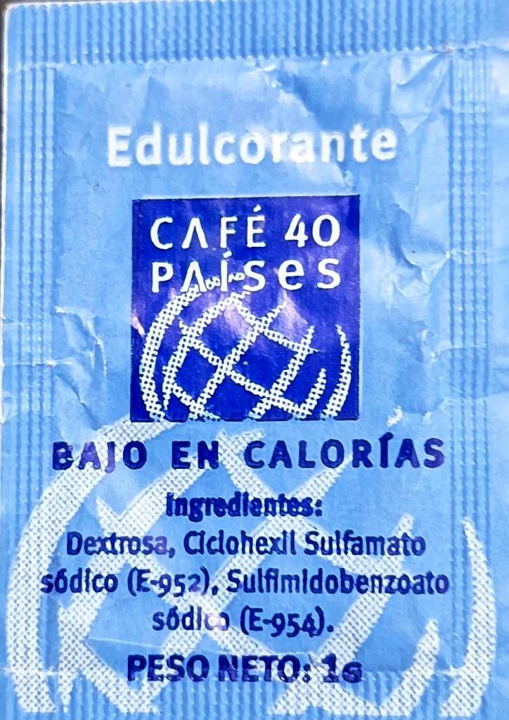 Sobres de edulcorantes de la marca de café 40 paises. Sobres de edulcorantes de la marca de café 40 paises.