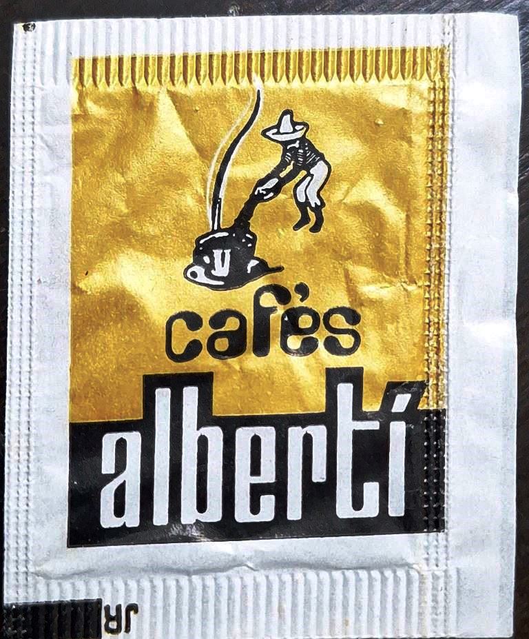 Sobres de edulcorantes de la marca de café ALBERTI. Sobres de edulcorantes de la marca de café ALBERTI.