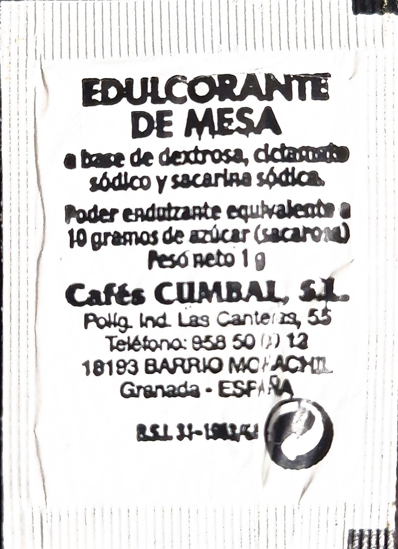 Sobres de edulcorantes de la marca de café CUMBAL. Sobres de edulcorantes de la marca de café CUMBAL.