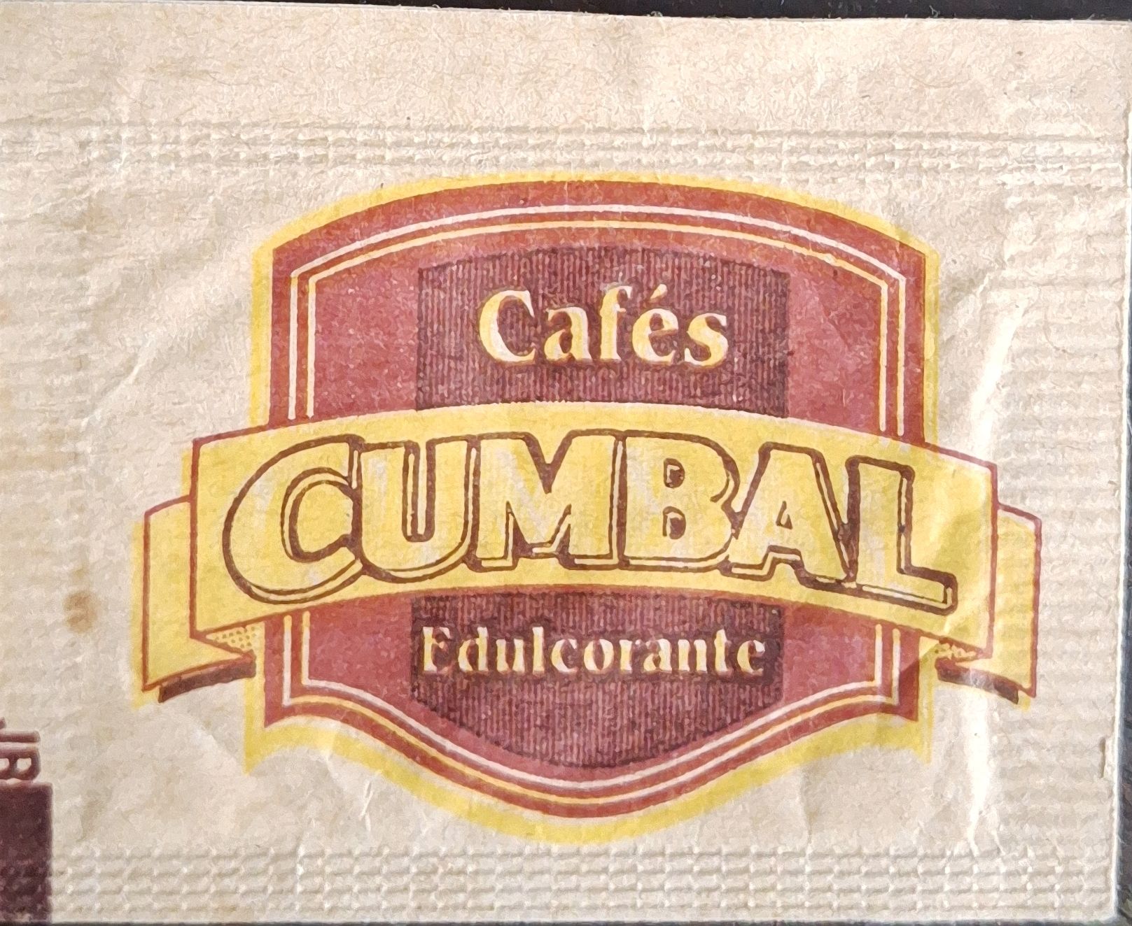 Sobres de edulcorantes de la marca de café CUMBAL. Sobres de edulcorantes de la marca de café CUMBAL.