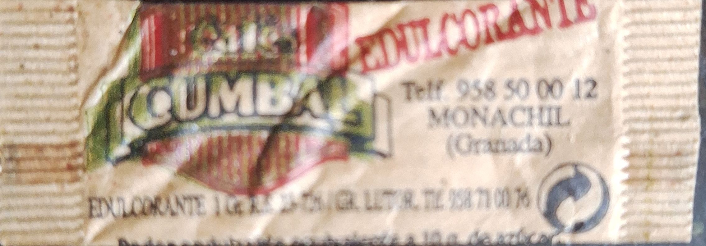 Sobres de edulcorantes de la marca de café CUMBAL. Sobres de edulcorantes de la marca de café CUMBAL.