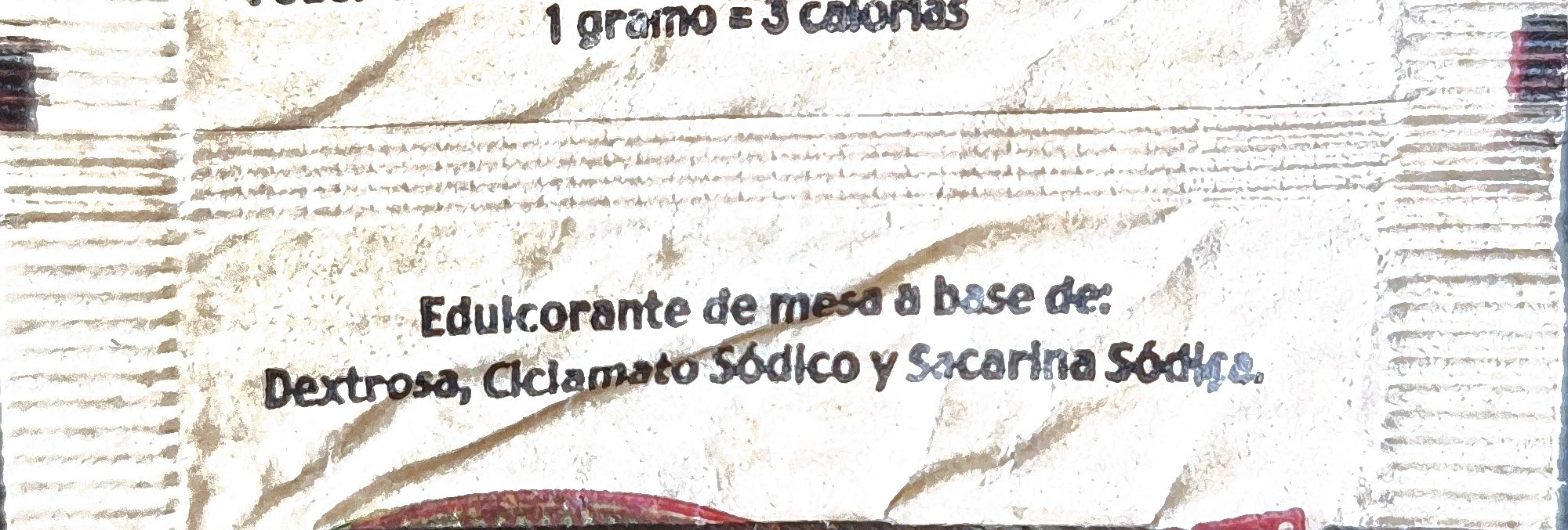 Sobres de edulcorantes de la marca de café CUMBAL. Sobres de edulcorantes de la marca de café CUMBAL.