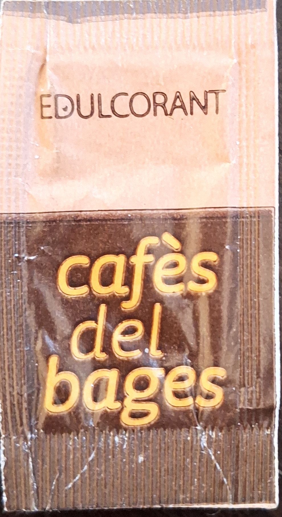 Sobres de edulcorantes de la marca de café DEL BAGES. Sobres de edulcorantes de la marca de café DEL BAGES.