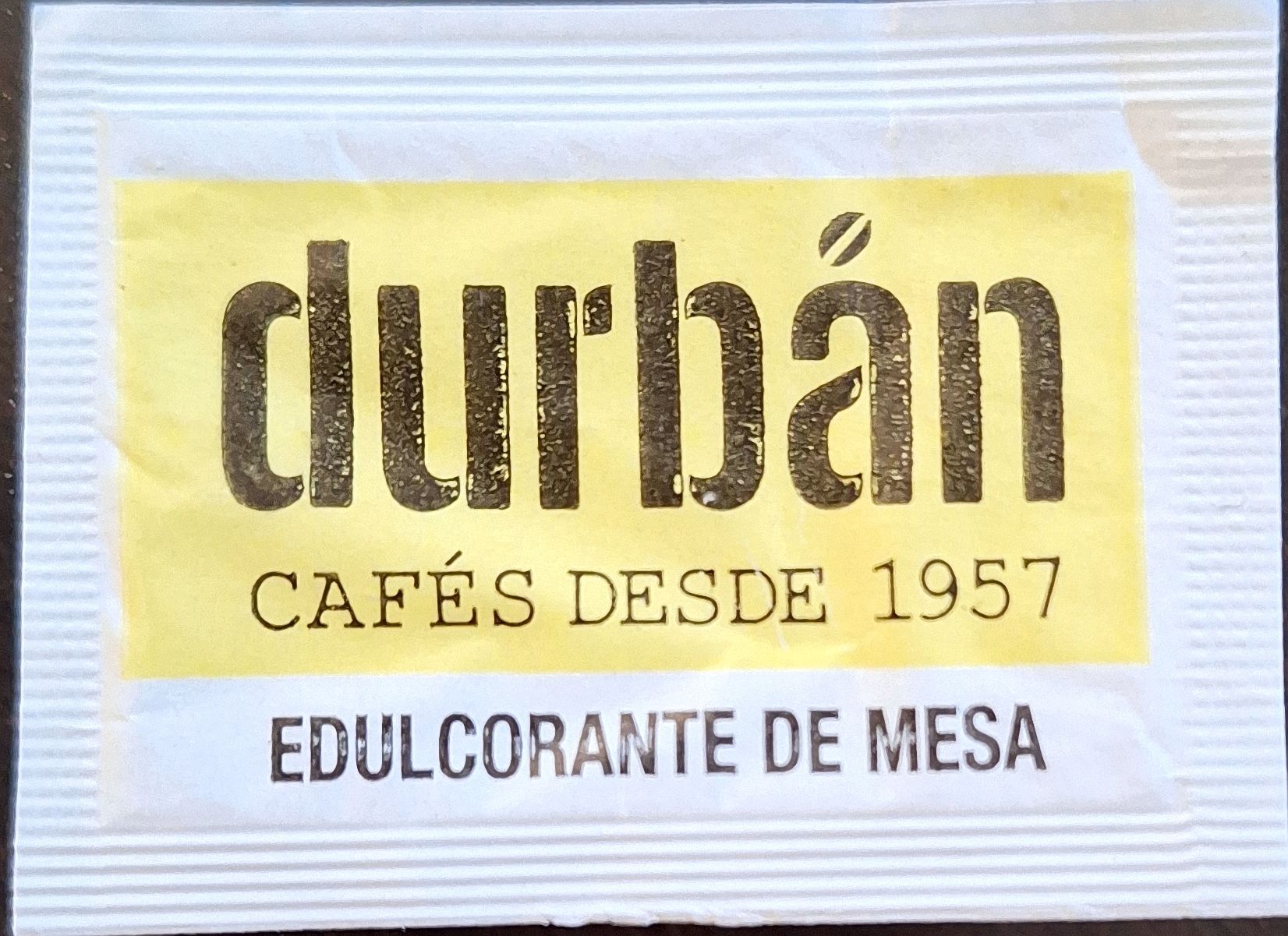 Sobres de edulcorantes de la marca de café DURBAN. Sobres de edulcorantes de la marca de café DURBAN.