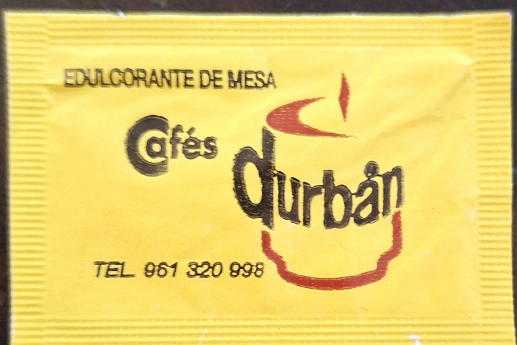 Sobres de edulcorantes de la marca de café DURBAN. Sobres de edulcorantes de la marca de café DURBAN.