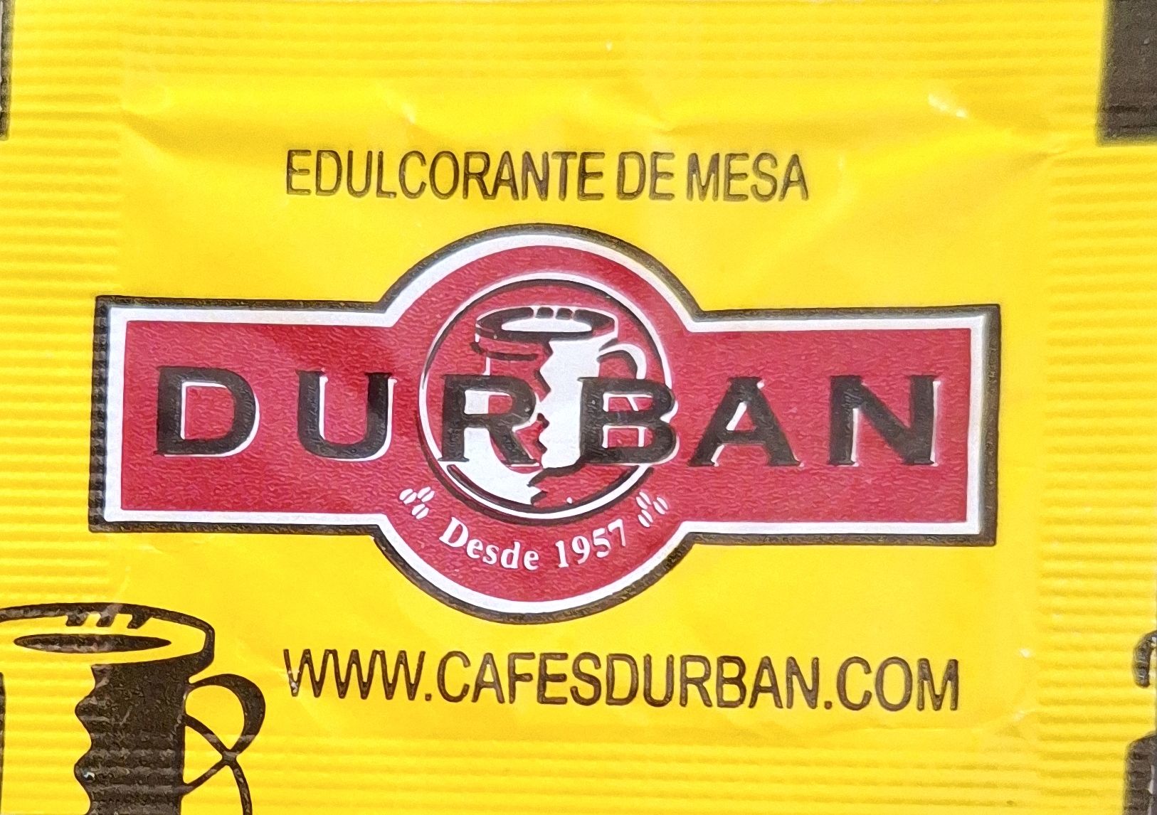 Sobres de edulcorantes de la marca de café DURBAN. Sobres de edulcorantes de la marca de café DURBAN.