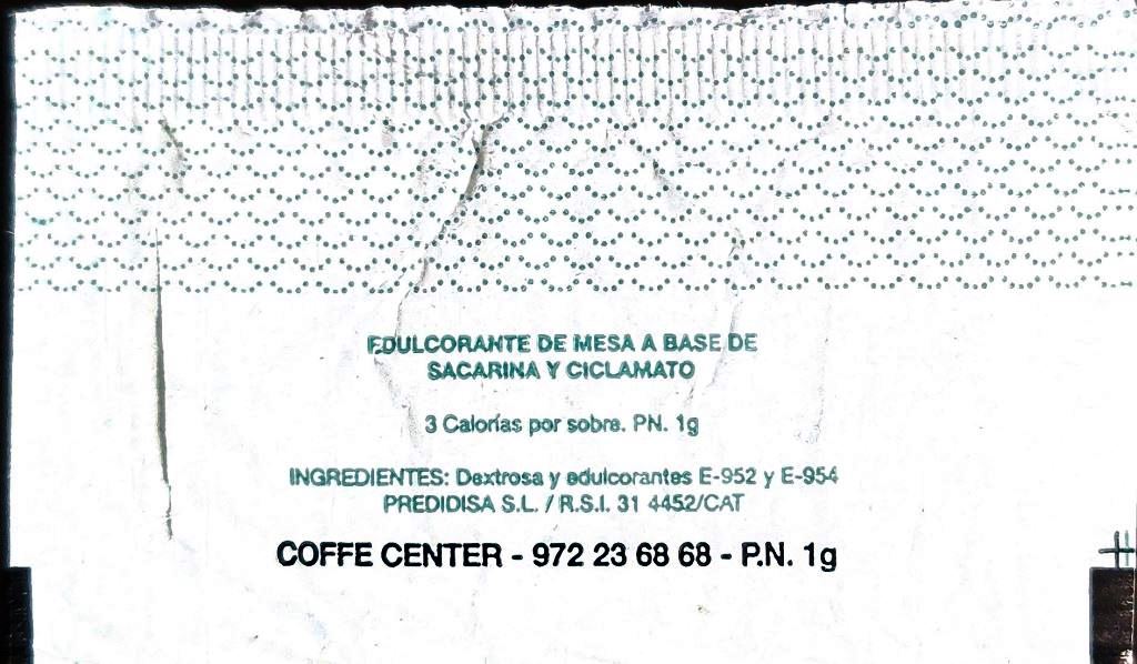 Sobres de edulcorantes de la marca de café ITALCAFFÉ. Sobres de edulcorantes de la marca de café ITALCAFFÉ.