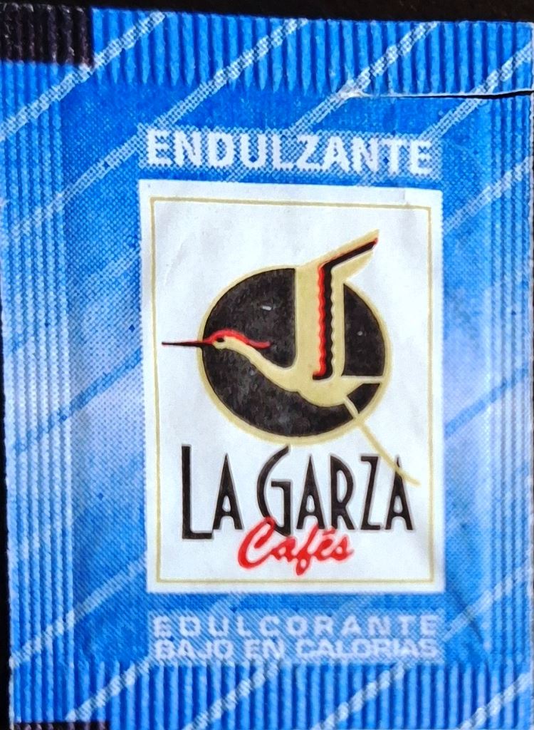 Sobres de edulcorantes de España de la marca de café LA GARZA. Sobres de edulcorantes de España de la marca de café LA GARZA.