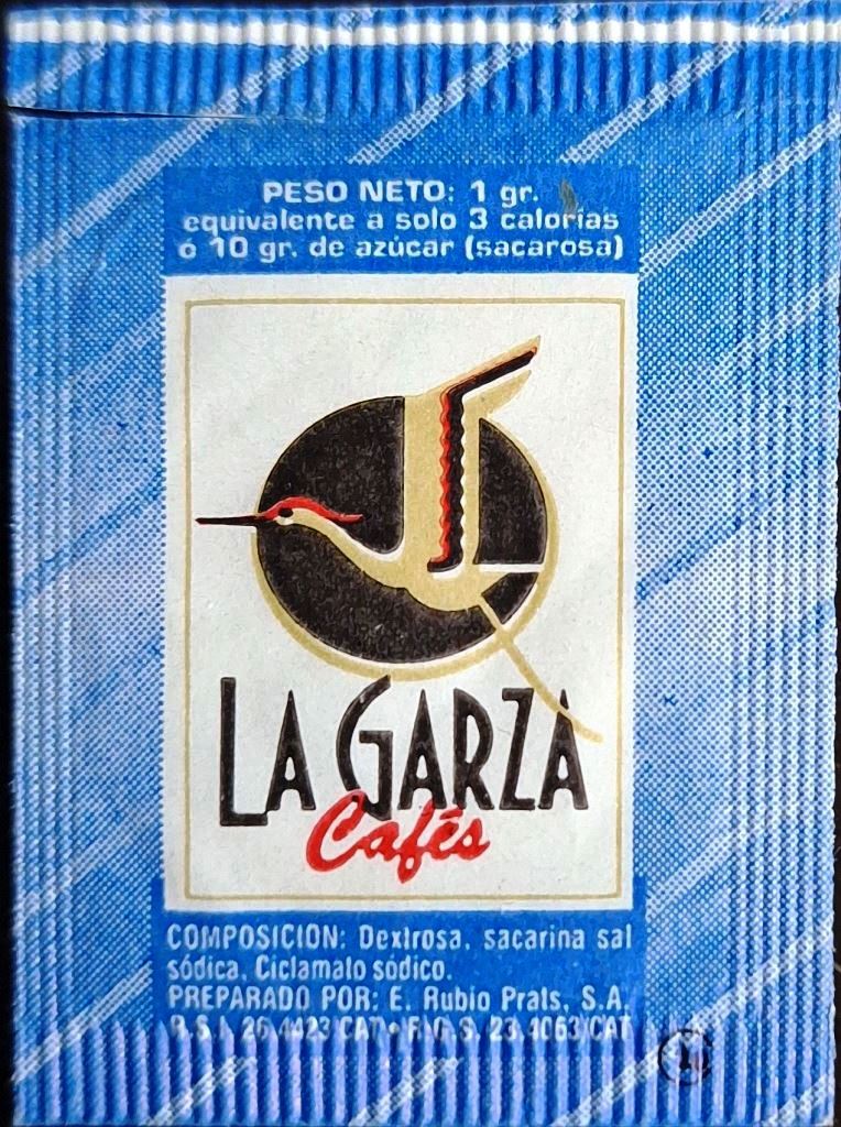 Sobres de edulcorantes de España de la marca de café LA GARZA. Sobres de edulcorantes de España de la marca de café LA GARZA.