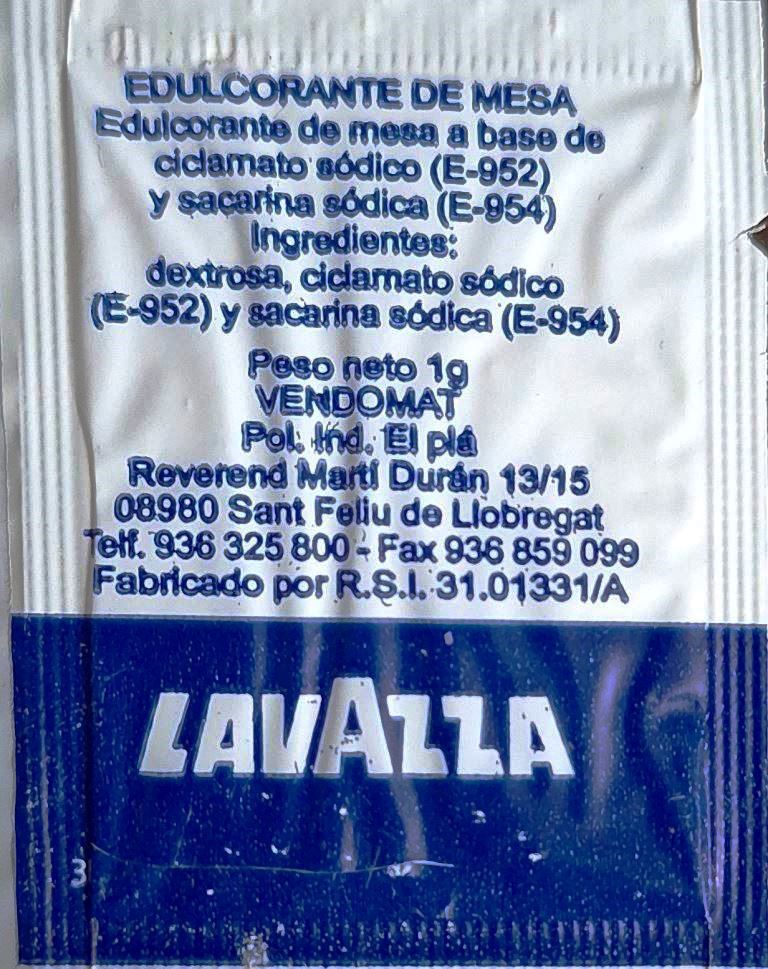 Sobres de edulcorantes de España de la marca de café LAVAZZA. Sobres de edulcorantes de España de la marca de café LAVAZZA.