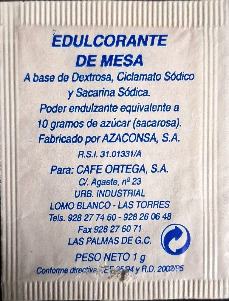 Sobres de edulcorantes de España de la marca de café ORTEGA. Sobres de edulcorantes de España de la marca de café ORTEGA.
