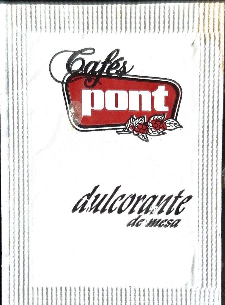 Sobres de edulcorantes de España de la marca de café PONT. Sobres de edulcorantes de España de la marca de café PONT.