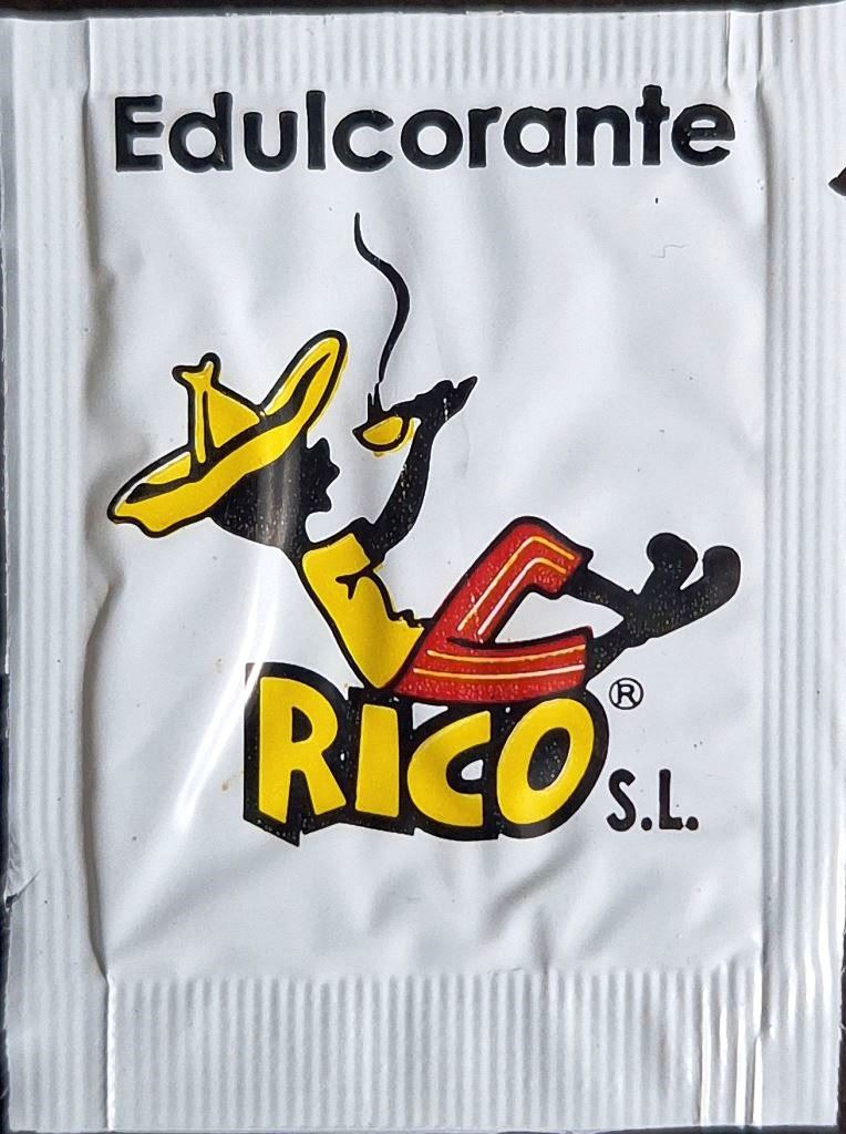 Sobres de edulcorantes de España de la marca de café RICO. Sobres de edulcorantes de España de la marca de café RICO.