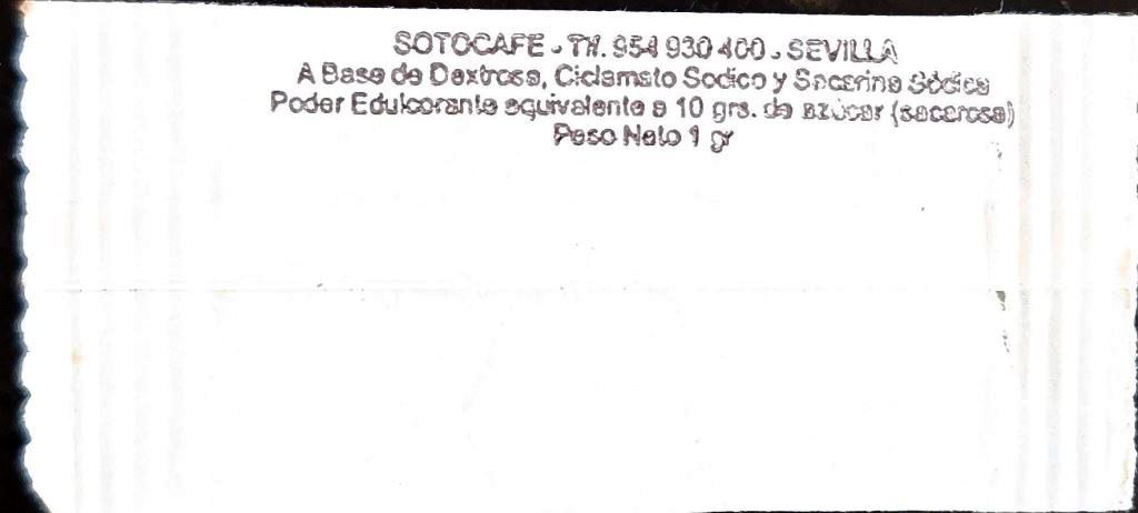 Sobres de edulcorantes de España de la marca de café SOTOCAFÉ. Sobres de edulcorantes de España de la marca de café SOTOCAFÉ.