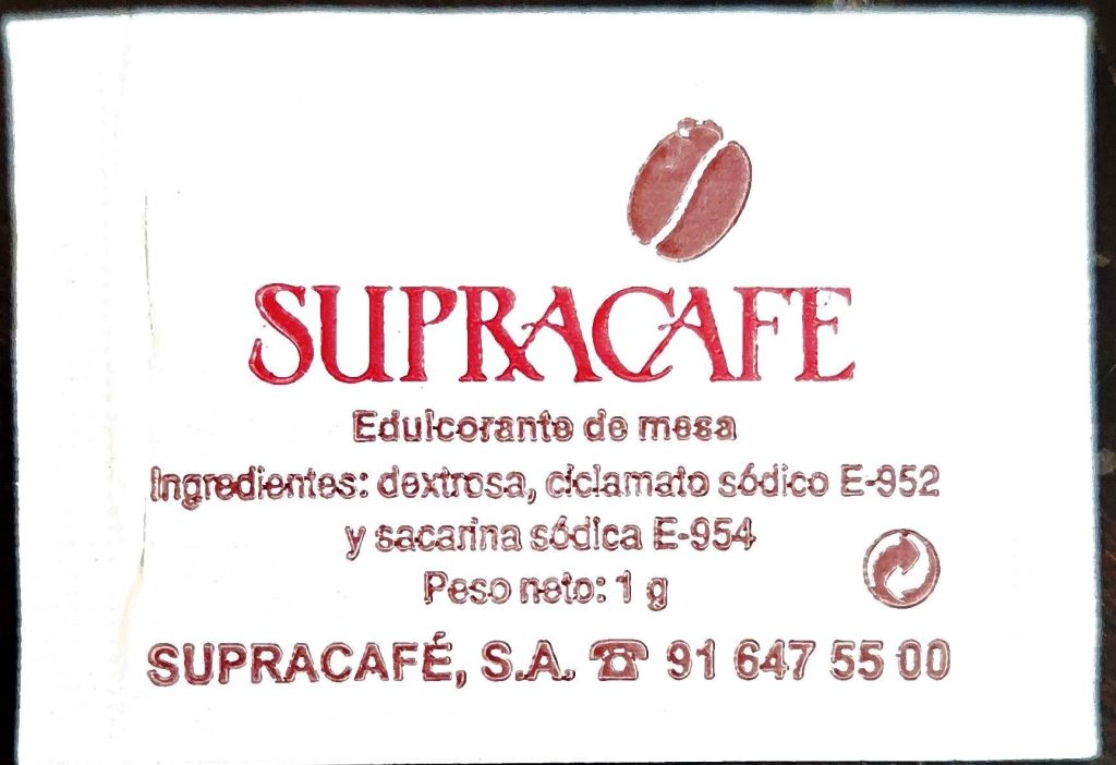 Sobres de edulcorantes de España de la marca de café SUPRACAFÉ. Sobres de edulcorantes de España de la marca de café SUPRACAFÉ.