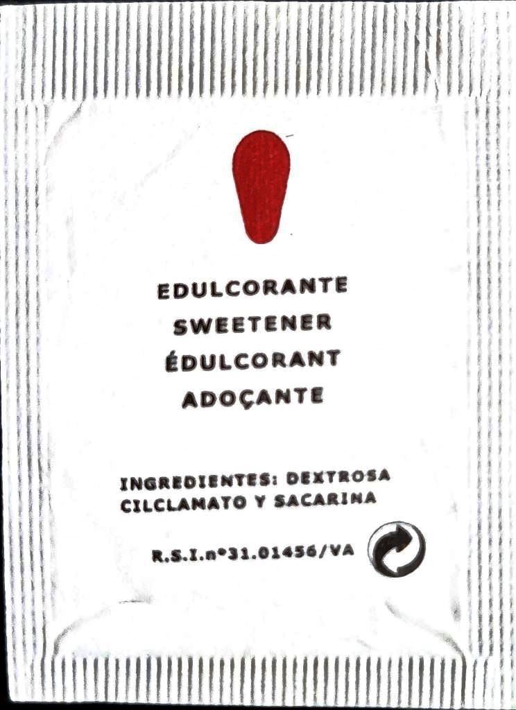 Sobres de edulcorantes de España de la marca de café TEMPLO. Sobres de edulcorantes de España de la marca de café TEMPLO.