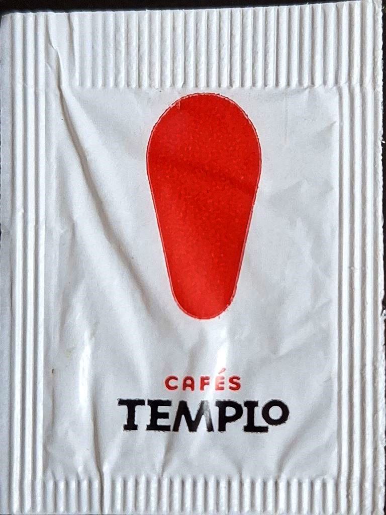 Sobres de edulcorantes de España de la marca de café TEMPLO. Sobres de edulcorantes de España de la marca de café TEMPLO.