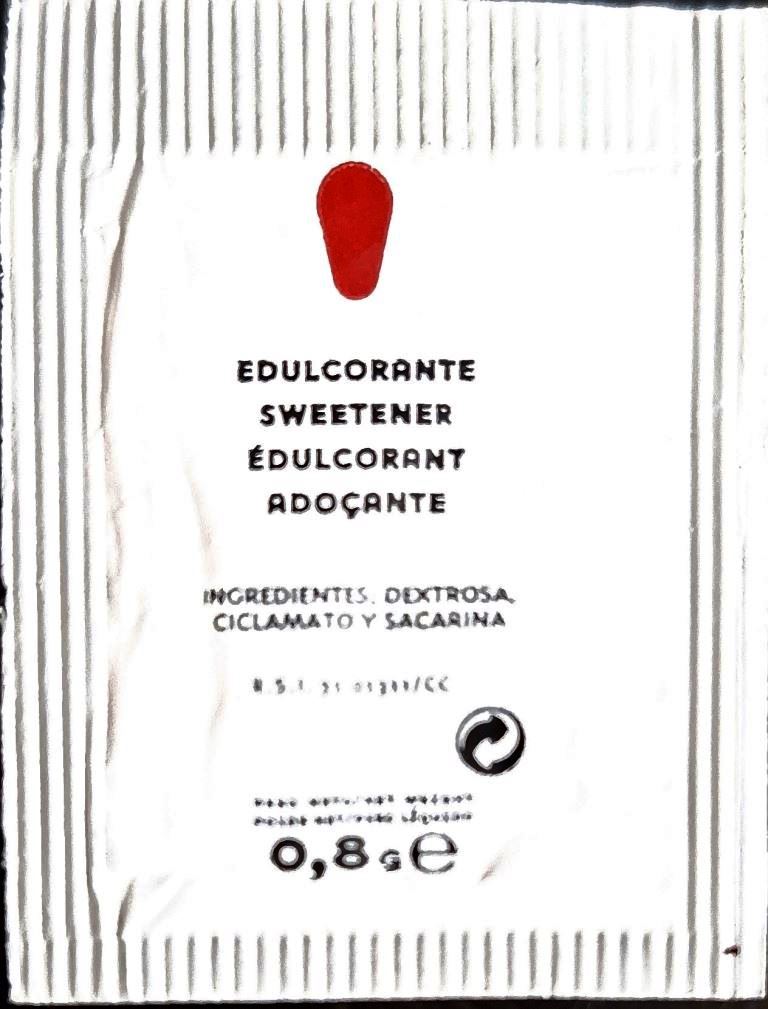 Sobres de edulcorantes de España de la marca de café TEMPLO. Sobres de edulcorantes de España de la marca de café TEMPLO.