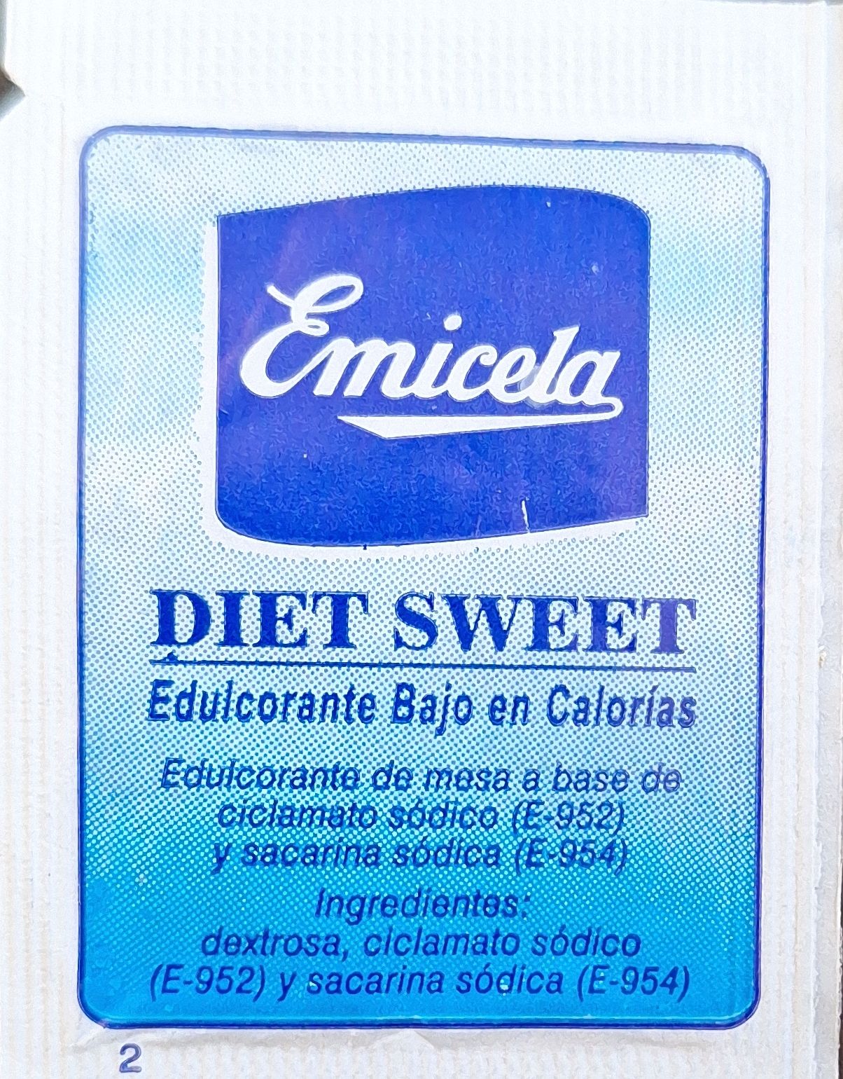 Sobres de edulcorantes de la marca de café EMICELA. Sobres de edulcorantes de la marca de café EMICELA.