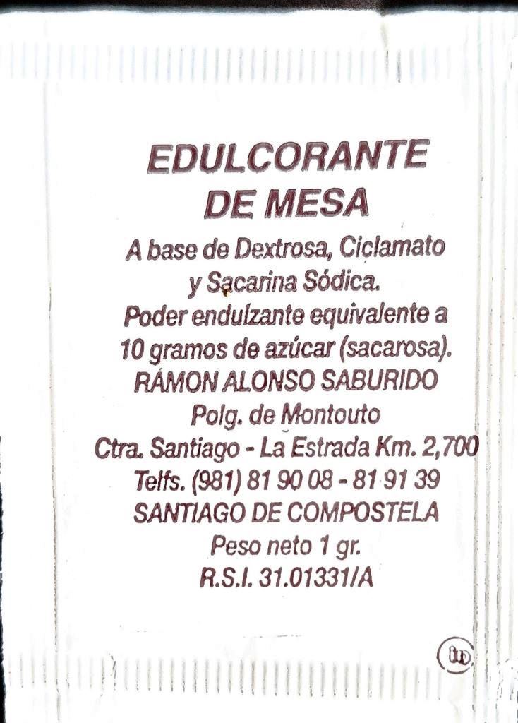 Sobres de edulcorantes de España de la marca de café SABORA. Sobres de edulcorantes de España de la marca de café SABORA.