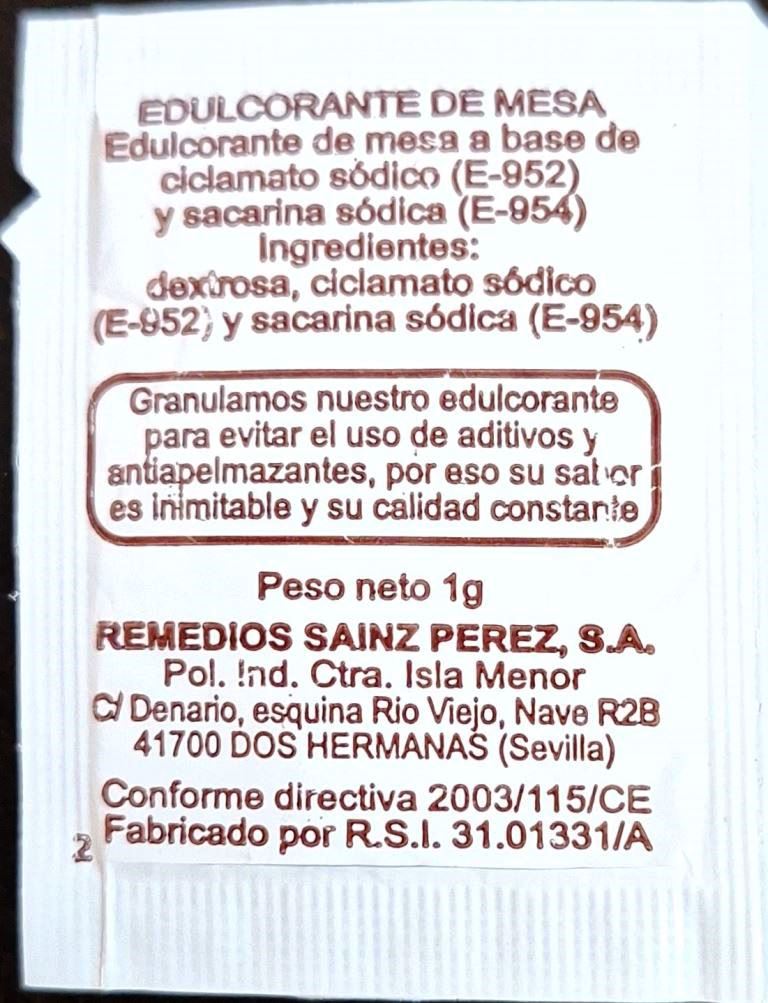 Sobres de edulcorantes de España de la marca de café SOTOCAFÉ. Sobres de edulcorantes de España de la marca de café SOTOCAFÉ.