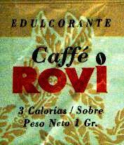 Sobres de edulcorantes de España de la marca de café ROVI. Sobres de edulcorantes de España de la marca de café ROVI.