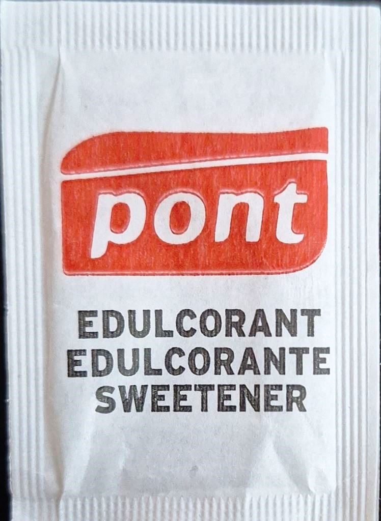 Sobres de edulcorantes de España de la marca de café PONT. Sobres de edulcorantes de España de la marca de café PONT.
