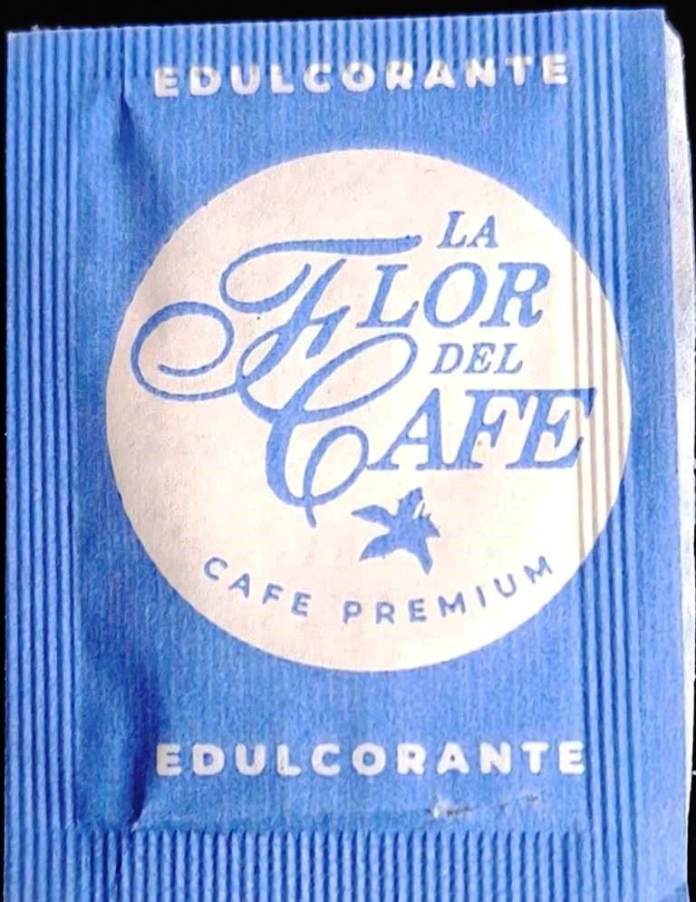 Sobres de edulcorantes de España de la marca de café LA FLOR DEL CAFÉ. Sobres de edulcorantes de España de la marca de café LA FLOR DEL CAFÉ.