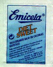 Sobres de edulcorantes de la marca de café EMICELA. Sobres de edulcorantes de la marca de café EMICELA.