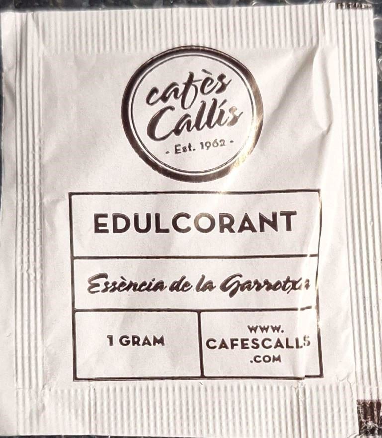 Sobres de edulcorantes de la marca de café CALLIS. Sobres de edulcorantes de la marca de café CALLIS.