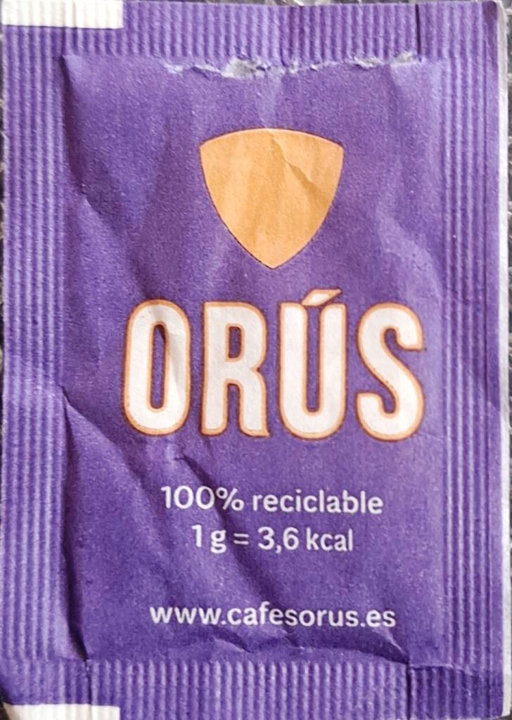 Sobres de edulcorantes de España de la marca de café ORUS. Sobres de edulcorantes de España de la marca de café ORUS.