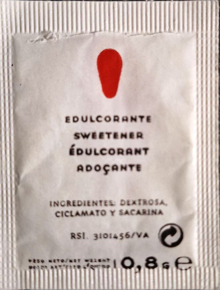 Sobres de edulcorantes de España de la marca de café TEMPLO. Sobres de edulcorantes de España de la marca de café TEMPLO.